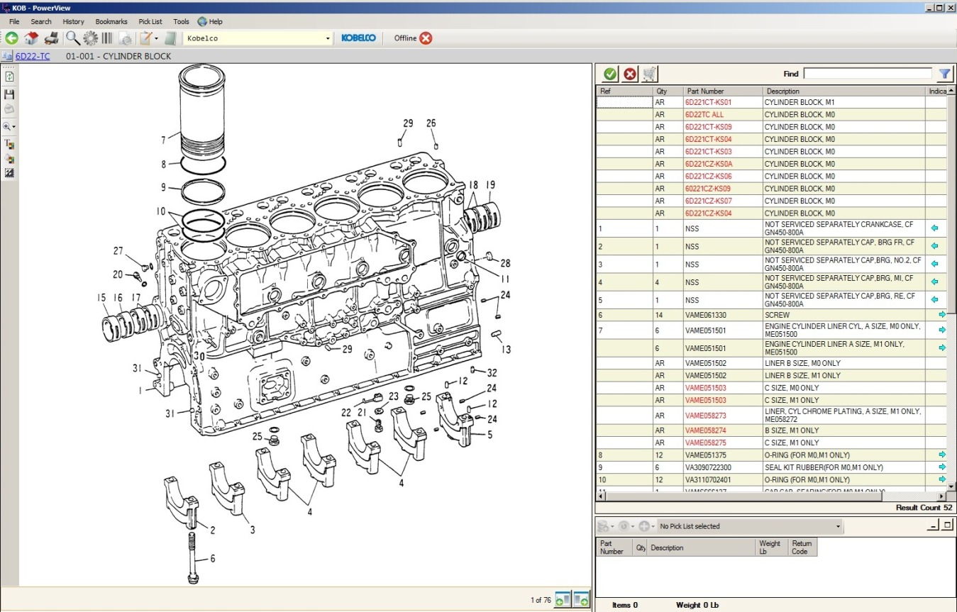 KOBELCO SPARE PARTS 2012